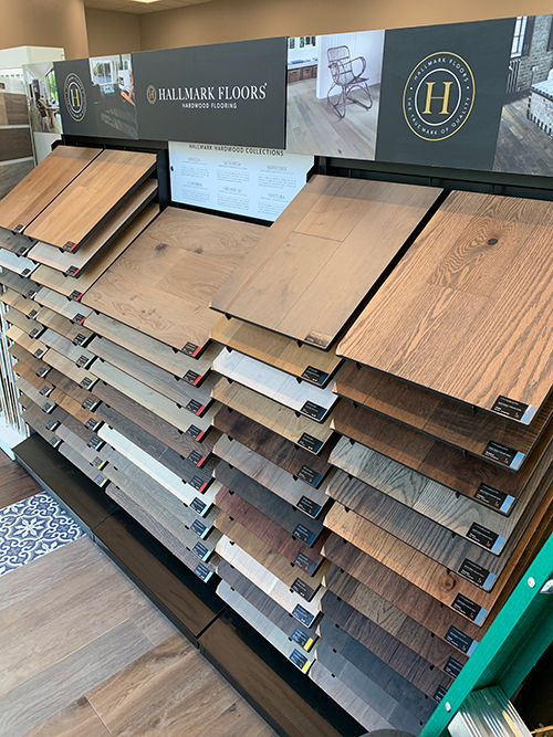 Hallmark Floors hardwood display at Precision floors in meridian ID