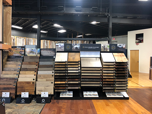 Hallmark Floors full hardwood display at classic floors