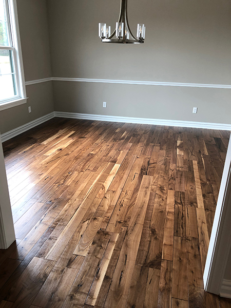 Hallmark Floors alta vista Historic Walnut dining room installation by Just Floored