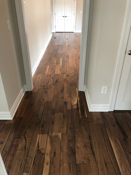 Hallmark Floors alta vista Historic Walnut hallway installation by Just Floored