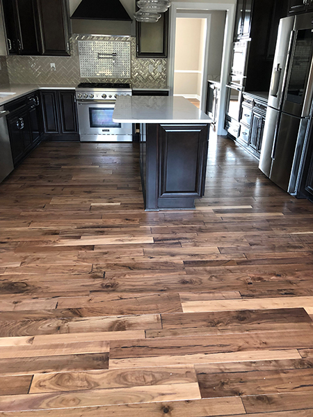 Hallmark Floors alta vista Historic Walnut kitchen installation by Just Floored