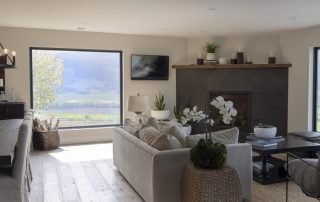 Modern Farmhouse Renovation with Del Mar hardwood flooring in a great room. Design by MATERIA Interior Design Studio