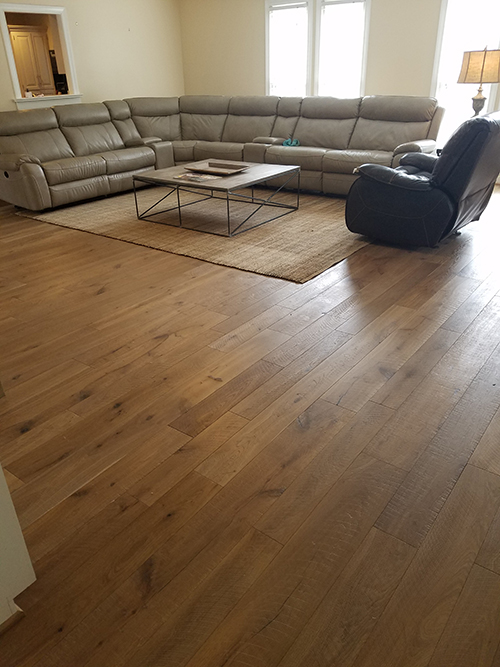 Hallmark Floors Organic 567 Gunpowder Oak install by Carolina Hardwoods