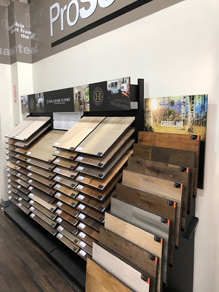 Hallmark Floors hardwood flooring and crestline solid Display at Prosource wholesale of springfield ma