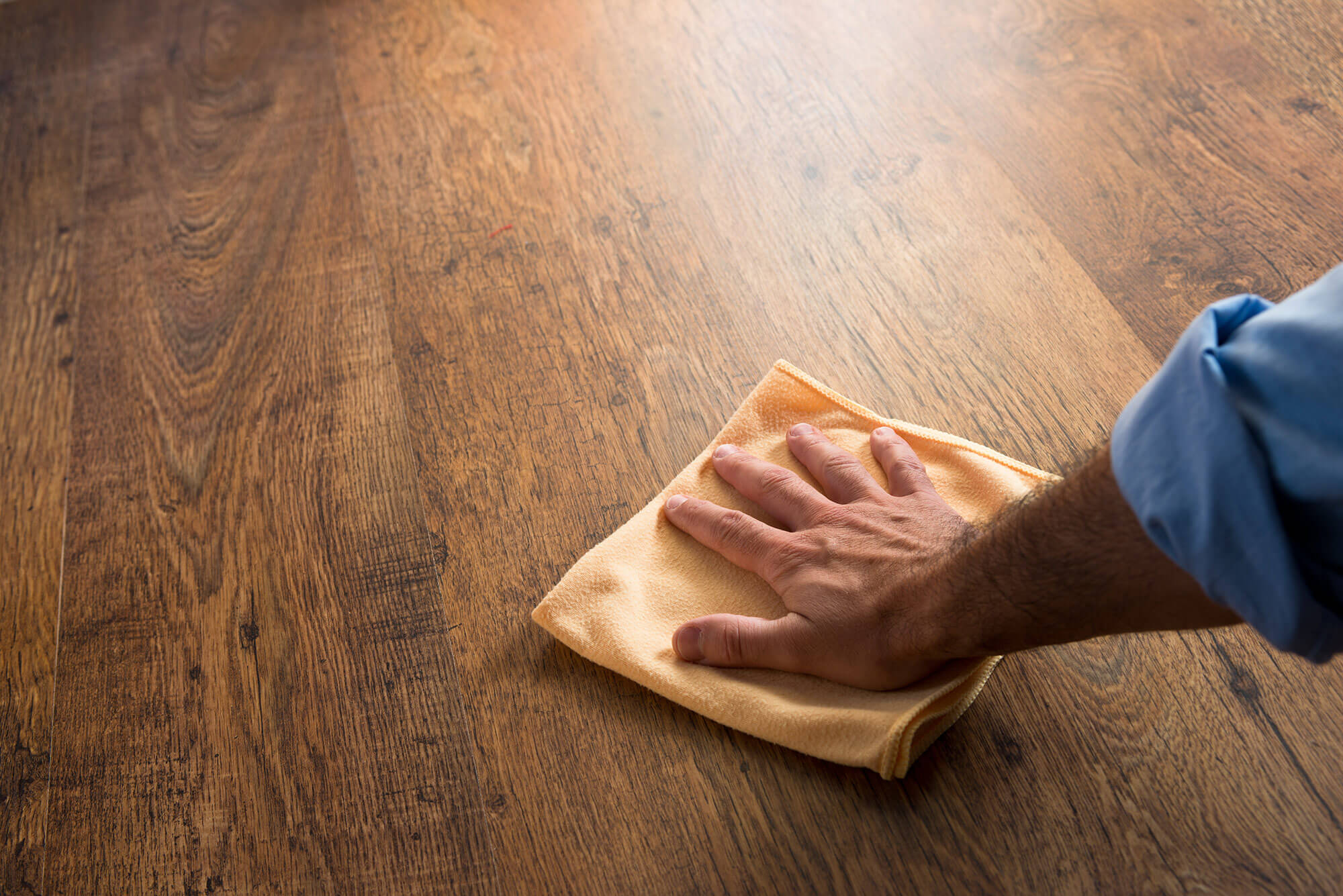 Read our full floor care and maintenance guide located on our floor care maintenance page. Photo is from Hallmark Floors' Ventura engineered hardwood collection.
