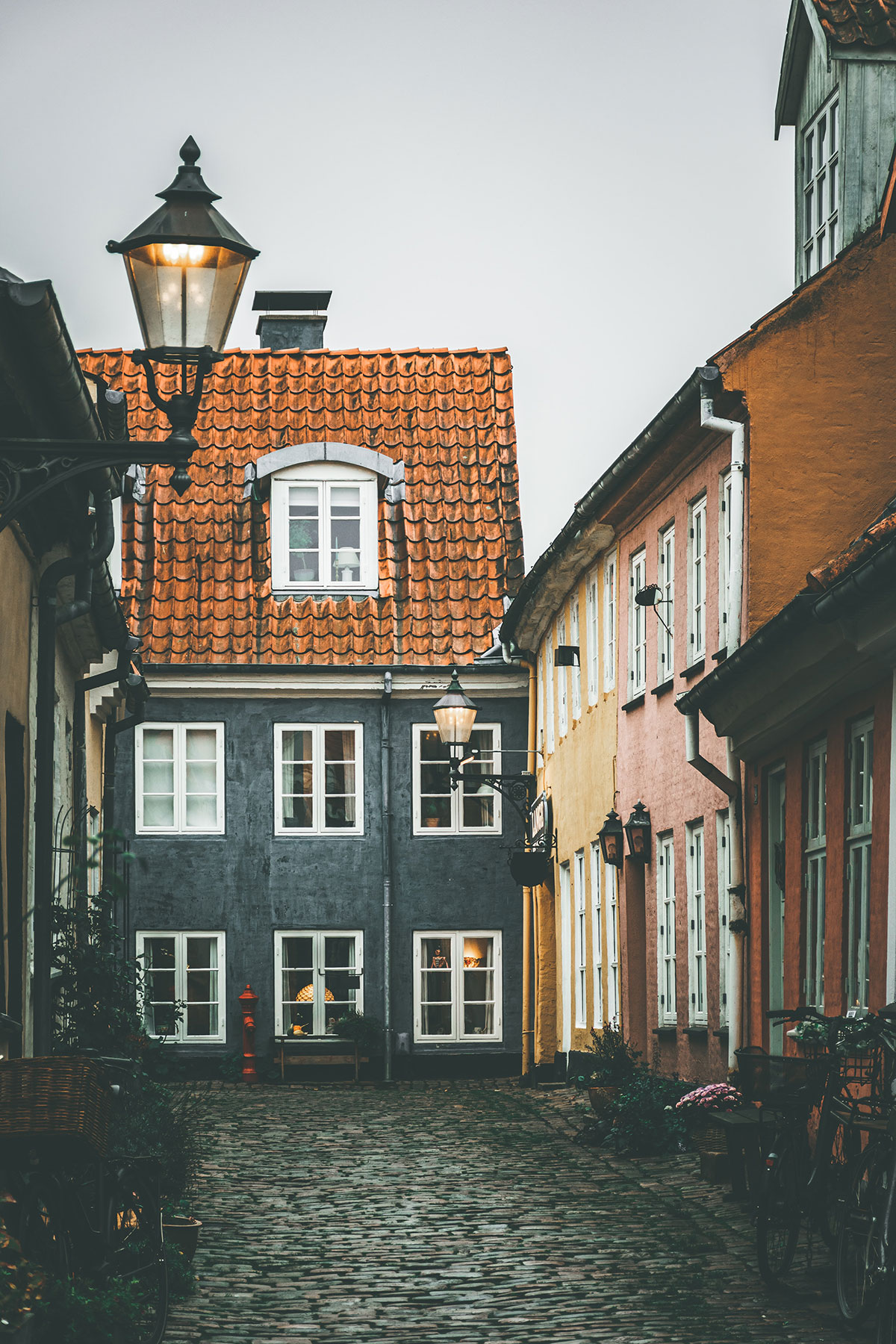 Danish Town overview on street Danish Town overview on street